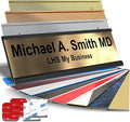 Custom Name Plate for Doors, with Choice of Mounting Holders for Walls, Doors, Cubicles, Hanging and More - Personalized Brushed Copper Plastic Black Letters - USA Made 2x6 - M5