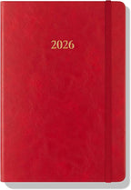 Wykeham's Executive 2026 Daily Journal Planner – US Public Holidays & Format – Customization Available (Crimson, 8.5"×5.5")