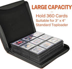 Sibonic 9 Pocket TopLoader Binder, Holds 360 3”x4” Toploader Hard Cases, Sleeves Card Collection Binder, 20 Double Sided Pages, Compatible with Trading & Sports Holder - Orange
