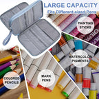 VASCHY Colored Pencil Case, Corduroy Large Pencil Pouch for Art Pens Markers Gel Pens Big Holder Organizer Fits 192 Pencils for Girls Women Light Blue