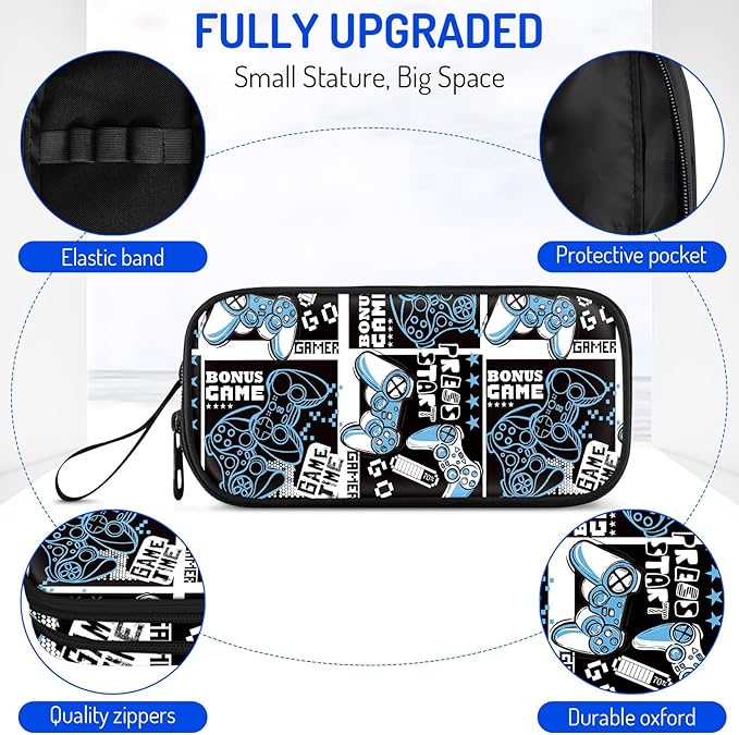 Fitvc Large Pencil Case for Boys,Gamer Boys Pencil Pouch for Kids Teens School,Large Capacity Pen Box Marker Organizer for School