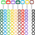 Blulu 80 Pcs Key Labels Key Color Covers Caps Tags Covers Set Plastic Keys Identifier Rings Toppers for Tags Organization House, 2 Styles(Classic Color)