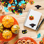 Halloween Mini Erasers for Kids - 4 Styles Cute Pumpkin Ghost Bat Erasers, Trick or Treat Party Favors, Goody Bag Filler 48pcs, Decorations