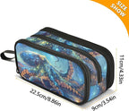 BOENLE Octopus Galaxy Pencil Case Box Boys Girls Large Pencil Pouch with Zipper Compartments Big Capacity Stationery Pen Bag Organizer for Kids Teens Adults School
