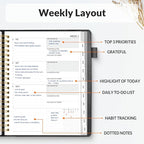 SUNEE 2026 Planner 8.5" x 11" – Dated Productivity Planner for Time Management - Daily,Weekly & Monthly Planner to Achieve Goals - Planner 2026 dated from January 2026 – December 2026,Black