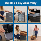 ECR4Kids Universal Rolling Cart with Canvas Organizer Bag, Mobile Storage, Chocolate/Sand