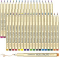 CHARSOCO Arts Sign Brush Pen, Felt Tip Water Based Ink with 36 Colors, for Journaling, Lettering, Calligraphy, Technical Drawing and Scrapbooking