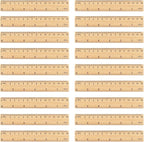 288 Packs Wooden Rulers, 6 Inch Double Sided Wood School Ruler for Home, Student, Office Use, 2 Scale,by, GNIEMCKIN.