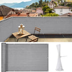iCover 3.5x16.5ft Balcony Privacy Screen Fence, UV-Resistant Railing Fencing Cover for Porch Deck Patio Garden Backyard, Cable Zip Ties Included, Grey