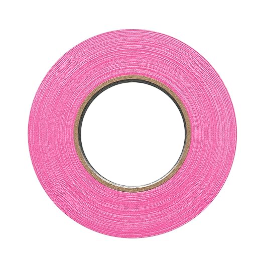 2" Width ProTapes Pro Gaff Premium Matte Cloth Gaffer's Tape With Rubber Adhesive, 50 yds Length x, Fluorescent Pink (Pack of 1)