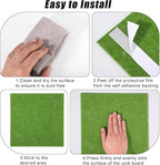 Large Cork Board 36" x 24", 6 Pack Felt Wall Tiles with Colored Pushpins, Bulletin Board with Removable Self-Adhesive Strips, Pin Board Cork Boards for Walls Office Home-Forest Green