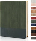 TSFPapier Lined Journal Notebook for Work College Ruled Note Book 7.2"x9.6" B5 PU Leather Daily Journaling 160 Pages for Women Men Writing Home School Supplies Business (Dark Green)