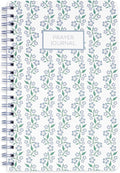Steel Mill & Co Cute Floral Spiral Notebook Journal for Notes, 10.5" x 7.5" Prayer Journal and Church Notes Journal for Women with Durable Hardcover and 60 Lined Pages with Prompts (Blue Floral)