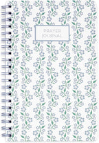 Steel Mill & Co Cute Floral Spiral Notebook Journal for Notes, 10.5" x 7.5" Prayer Journal and Church Notes Journal for Women with Durable Hardcover and 60 Lined Pages with Prompts (Blue Floral)