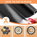 WochiTV Shelf Liner for Cabinets, Drawer Non Adhesive Non Slip Foam Mat for Kitchen, Pantry, Bathroom, Cupboard, Garage, Closet, Shelves, Drawer, Tool Box, Black 23.6 x 118 inches