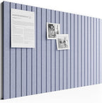 Bumusty Large Cork Board Alternative-36 x24 Felt Bulletin Board Tiles, with 30 Pushpins, 40 Adhesive Tabs, 6-Pack Slat Wall Paneling, Cork Boards for Office Push Pin Board Felt Board-Soft Periwinkle