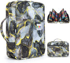 YOUSHARES 300 Slots Color Pencil Case - Pen Case Organizer with Handy Wrap & Zipper, Multilayer Holder for Prismacolor Colored Pencils & Gel Pen (Marble Gray)