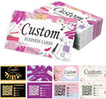 Custom Business Cards - Customizable Logo/Text/QR Code, 300gsm Matte Paper Front & Back Sides Printed, for Beauty Store, Nail Salon, Barber Store