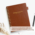 SUNEE 2026 Planner 5.9" x 8.3" – Dated Productivity Planner for Time Management - Daily,Weekly & Monthly Planner to Achieve Goals - Planner 2026 dated from January 2026 – December 2026,Brown