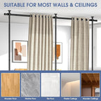 AKTOP Room Divider, No Drilling Curtain Tension Rods Wall Divider for Room Separation, 4-10ft(H) 30-147"(W) Adjustable, Heavy Duty Floor to Ceiling Space Separator Privacy Dividers for Rooms, Black