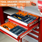 FLYVOLE Tool Box Organizer Tray, Toolbox Desk Drawer Organizer, Tool Box Tray, Toolbox Organization Storage for Rolling Tool Chest (60PCS (Blue+Orange))