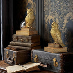 MXARLTR Decorative Owl Bookends, Book Ends for Shelves, Vintage Resin Bookends with Anti-Slip Base for Books Lovers Home Office Decor Book Holder (Gold)