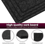 Bouiexye Felt Cork Board Tiles 6 Pack Black Bulletin Boards 12"x12" - 1/2" Thick Corkboards for Wall Bulletin Board Self Adhesive with 100 Push Pins for Wall School Home Office