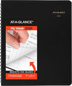 AT-A-GLANCE 2026 Appointment Book Planner, Weekly, 7" x 8-3/4", Medium, Quarter-Hourly, Black (709510526)