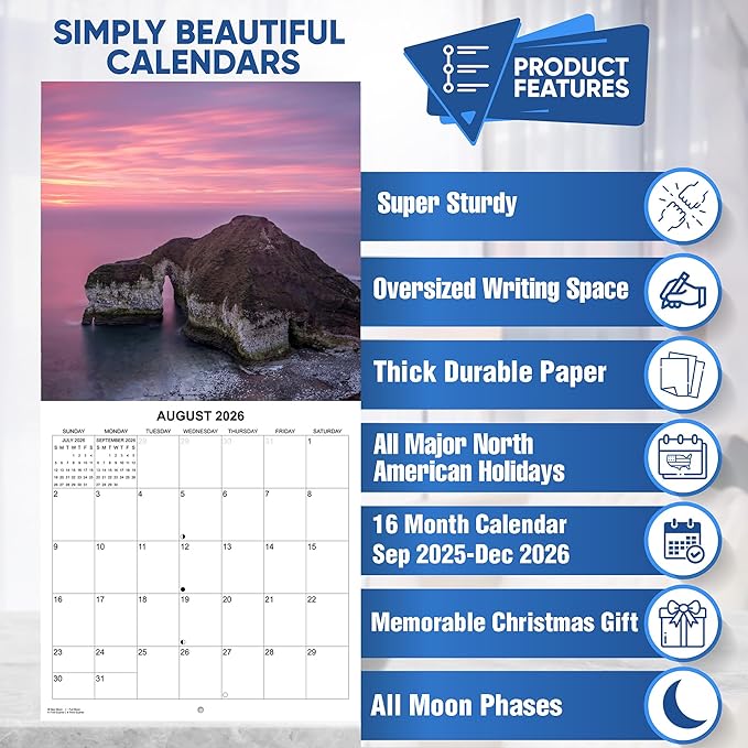 2026 Sunsets Monthly Wall Calendar | Travel Calendar 2025-2026