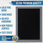 Rustic Grey Magnetic Wall Chalkboard, Large Size 18" x 24", Framed Chalkboard - Decorative Magnet Board Great for Kitchen Decor, Weddings, Restaurant Menus and More! … (18" x 24")…