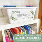 Desk Name Tags for Classroom -25 Student Name Plates for Classroom Kindergarten, Preschool, 1st, 2nd & 3rd Grade, 9x3 Teacher Nameplates for Student Desks & Cubbies, Greenery Nametags