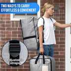 TAILI 2 Pack Gray Moving Bags w/Adjustable Backpack Straps, Moving Supplies, Moving Boxes Alternative, Heavy Duty Storage Totes for College Packing, Camping Backpack for Travel, Dorm, Laundry
