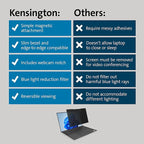 Kensington MagPro™ Magnetic Laptop Privacy Screen 13.3 inch, Removable 16:10 Laptop Privacy Filter, Anti-Glare, Blue Ray Reduction, Compatible with HP/Dell/Acer/Asus/Samsung/Lenovo (K55253WW)