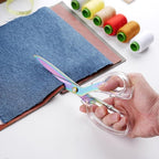 SCAIKTIG Acrylic Scissors, 4-Pack (9.4"/8"/6.8"/4"), Clear Comfort-Grip Handles, Titanium Coated Blades, Sharp, Heavy Duty, Ambidextrous, Transparent + Rainbow