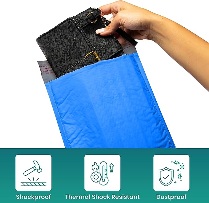 Levex - #2 8.5" x 12" [5 Pack] Blue Poly Bubble Mailers, Padded Envelope Mailers, Packing Envelope & Mailing Bags for Shipping