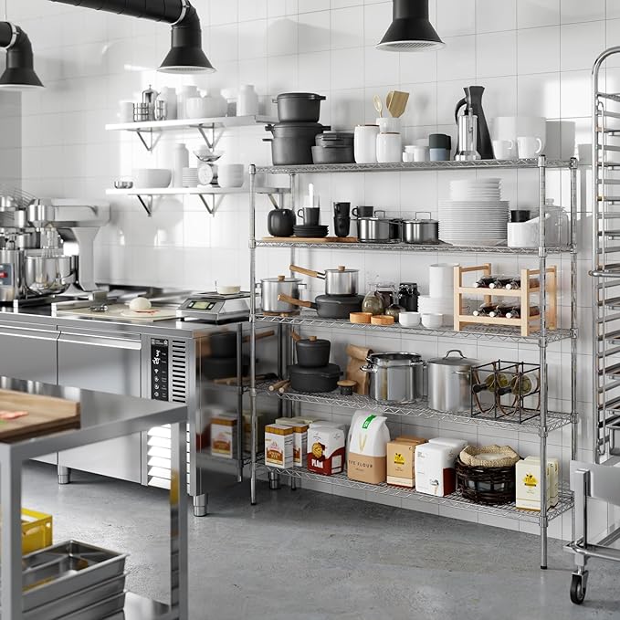 Regal Altair 14" Deep x 60" Wide x 64" Height Wire Shelving Kit | 5-Tier | NSF Commercial Storage Rack Unit