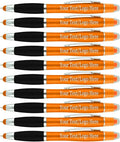 SyPen Personalized Pens with Gel Highlighter and Stylus -200 Pack Bulk-Free Imprint - 3 In Bible Highlighter No Bleed, Ballpoint Pen, and Stylus Combo- add Custom Name, Logo or Gift Message- Orange