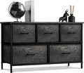 Sorbus Dresser with 5 Faux Wood Drawers - Wide Storage Unit Chest Organizer for Clothes - Bedroom, Living Room, Closet, & Dorm TV Stand Furniture - Steel Frame, Wood Top, & Easy Pull Fabric Bins