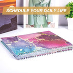 CAGIE 2026 planner weekly and monthly: 12 Months Jan 2026 - Dec 2026 Hardcover Yearly Daily Planner 2026 monthly planner 8.5 x 11, Large Spiral Bound Calendar Planner for Women Weekly Agenda with Tabs Stickers, Purple Marble