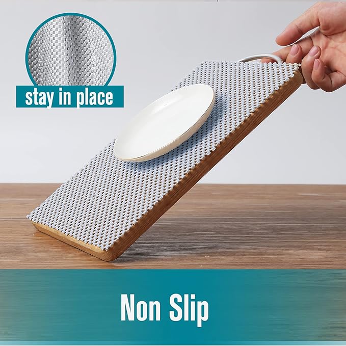 Shelf and Drawer Liner for Kitchen Cabinets Non-Adhesive, Non Slip Durable Strong Clean Long Size 12 Inches X 20 Feet, Shelves, Cabinets, Storage, Kitchen and Desks, Silver Gray