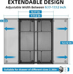 Marbrasse Expandable Desk Drawer Organizer, Mesh Drawer Organizer Tray with 10 Adjustable Compartments, Desk Organizers and Accessories for Office Supplies, Makeup & Vanity (Expandable Black-2 pack)
