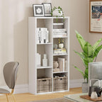 Jpiziso 7 Cube Storage Organizer, Cube Shelf with Heavy-Duty Thick Boards, 25.12" L x 9.37" W x 48.74" H, Smooth Easy-Clean Panels, Simple Assembly, for Living Room Bedroom Office, White