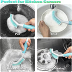 2Pcs Cleaning Brushes, Multi-Purpose Right Angle Brush Scrubbing Kitchen Bathroom Deep Cleaning Edge Corner Crevices Grout Scrub Dish Pot Sink Dishwasher Shower Washbasin for Household Use.