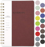 Spiral Notebook-5.75" x 8.125" College Ruled Journal with Inner Pockets and 160 Pages,PU Leather Cover Business Journal, Twin-Wire Binding Notebook Perfect for Office & Home School Supplies Wine Red