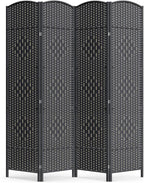 Cocosica 4 Panel Room Divider,6Ft Folding Privacy Screen,Tall - Extra Wide Foldable Panel Partition Wall Divider with Diamond Double-Weaved Hand-Woven Design Room Screen Divider