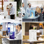 12 Pack Acrylic Sign Holder 8.5 x 11, Double-Sided Clear Sign Holder Plastic Stands for Display, T Shape Acrylic Table Sign Stands for Office Store Restaurants Wedding Party Decoration