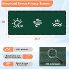 iCover 6x25ft Privacy Screen Fence, Outdoor Fencing Panels, Garden Windscreen Mesh Shade Sail Net Barrier, Include Reinforced Bindings and Brass Grommets Cable Zip Ties, Green