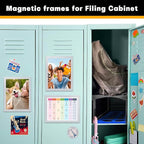 VAIIGO 10Packs Magnetic Frames for Refrigerator & Metal Surfaces - 8.5x11 Magnetic Sign Holder - File/Paper/Document Holder with Photo/Picture/Poster Frame for Commercial/Home Use (Silver)