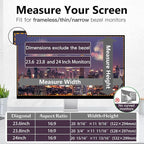 JEEETINTX Magnetic Computer Privacy Screen Filter 24 Inch for Frameless Monitor Thin Bezel 16:9 Widescreen, Hanging Removable Anti Glare Blue Light Privacy Shield Protector Eye Protection