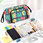 Bolaz Big Capacity Pencil Pen Case Pouch Bag School College Office Organizer for Teens Girls Adults Student-Word